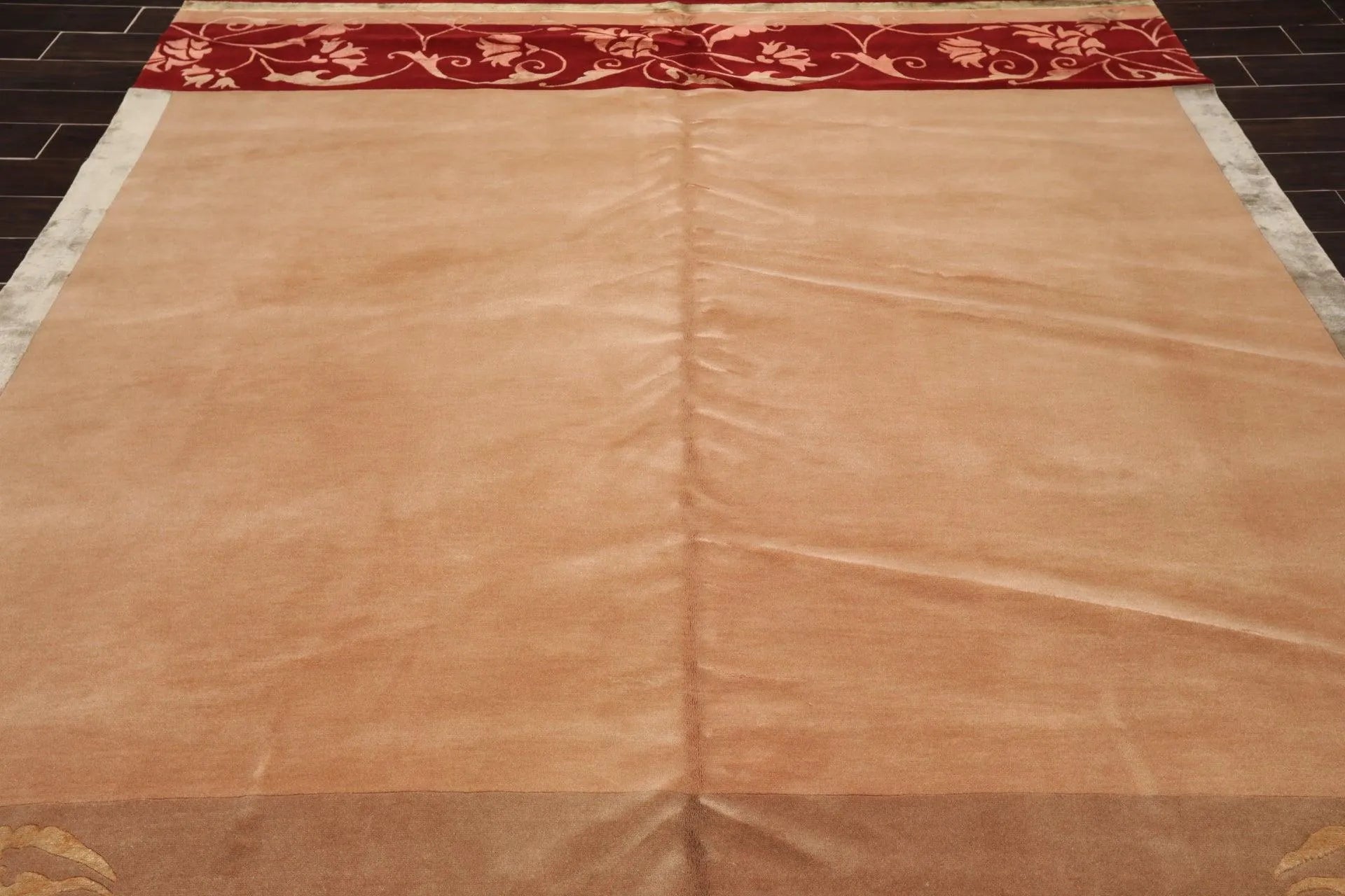 8' x 10' Hand Knotted Superfine Wool & Silk Tibetan Oriental Area Rug Tan-4