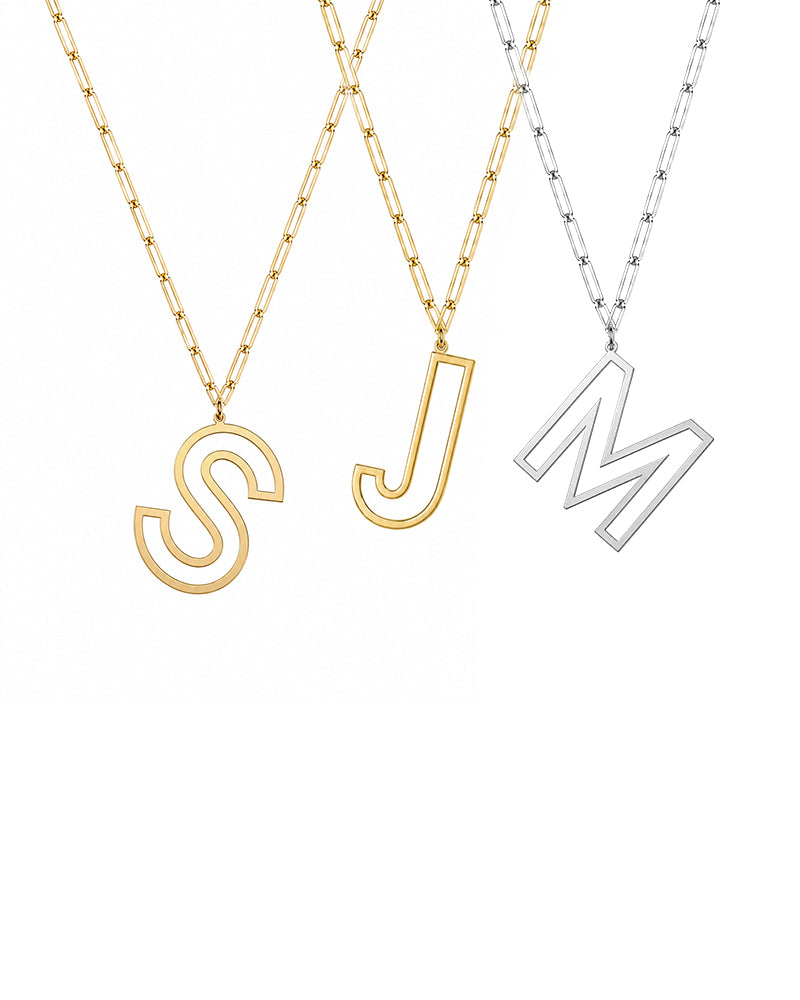 Jess Paperclip Initial Necklace