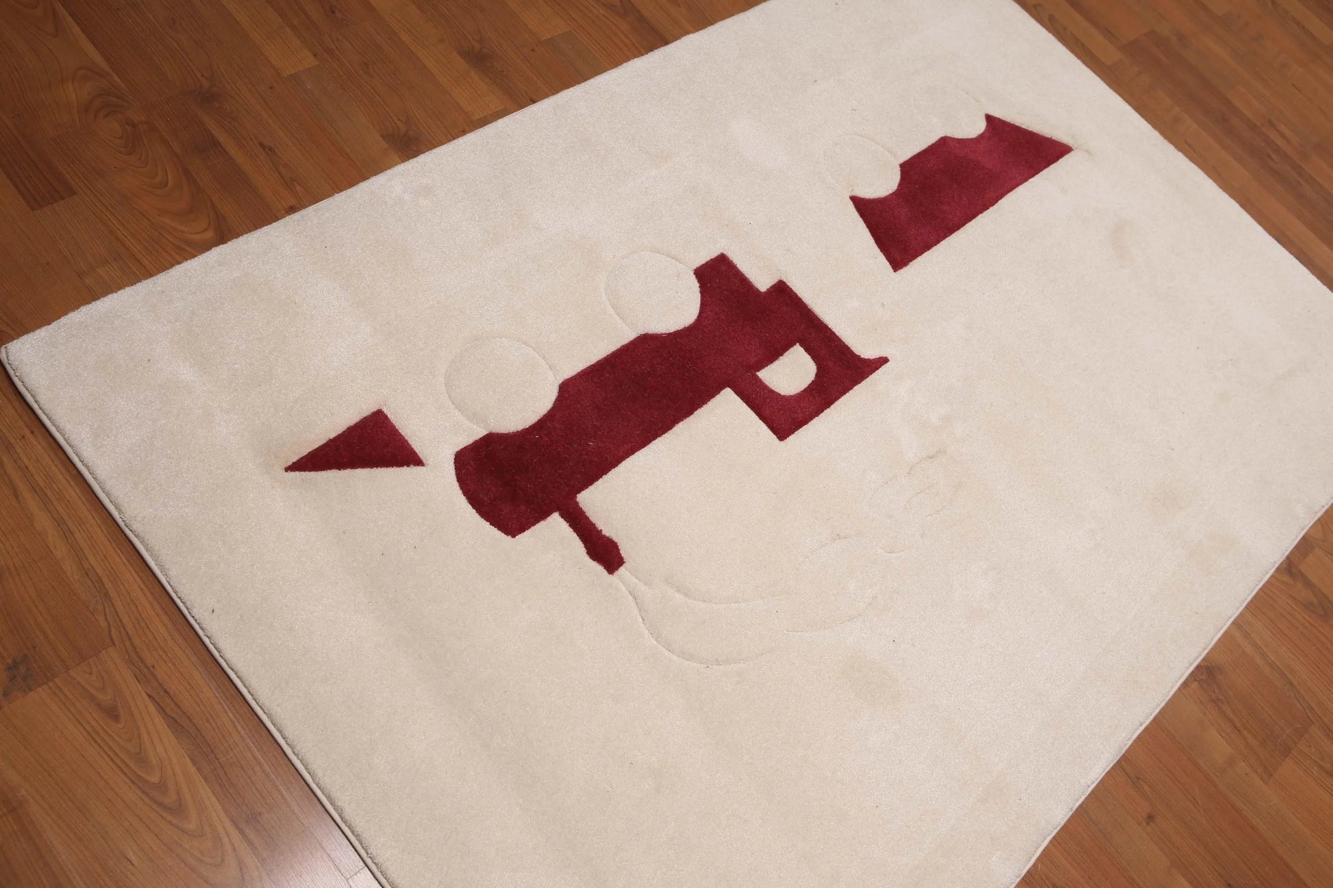 4' x 6' Modern 100% wool Pile area rug  Abstract Beige-2