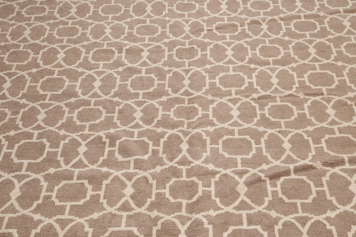 8' x 10' Hand Knotted Turkish Weave 100% wool area rug Taupe 8x10-3