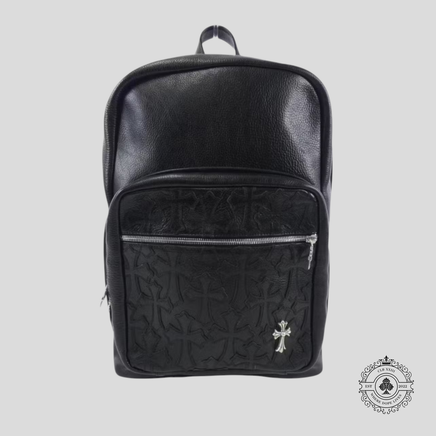 Chrome Hearts Cross Patch Leather Backpack in Black