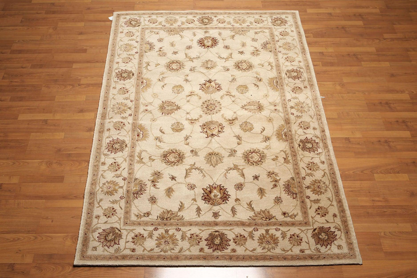 5'6" x 8'6" Hand Tufted 100% Wool Oriental Area Rug Tan-1