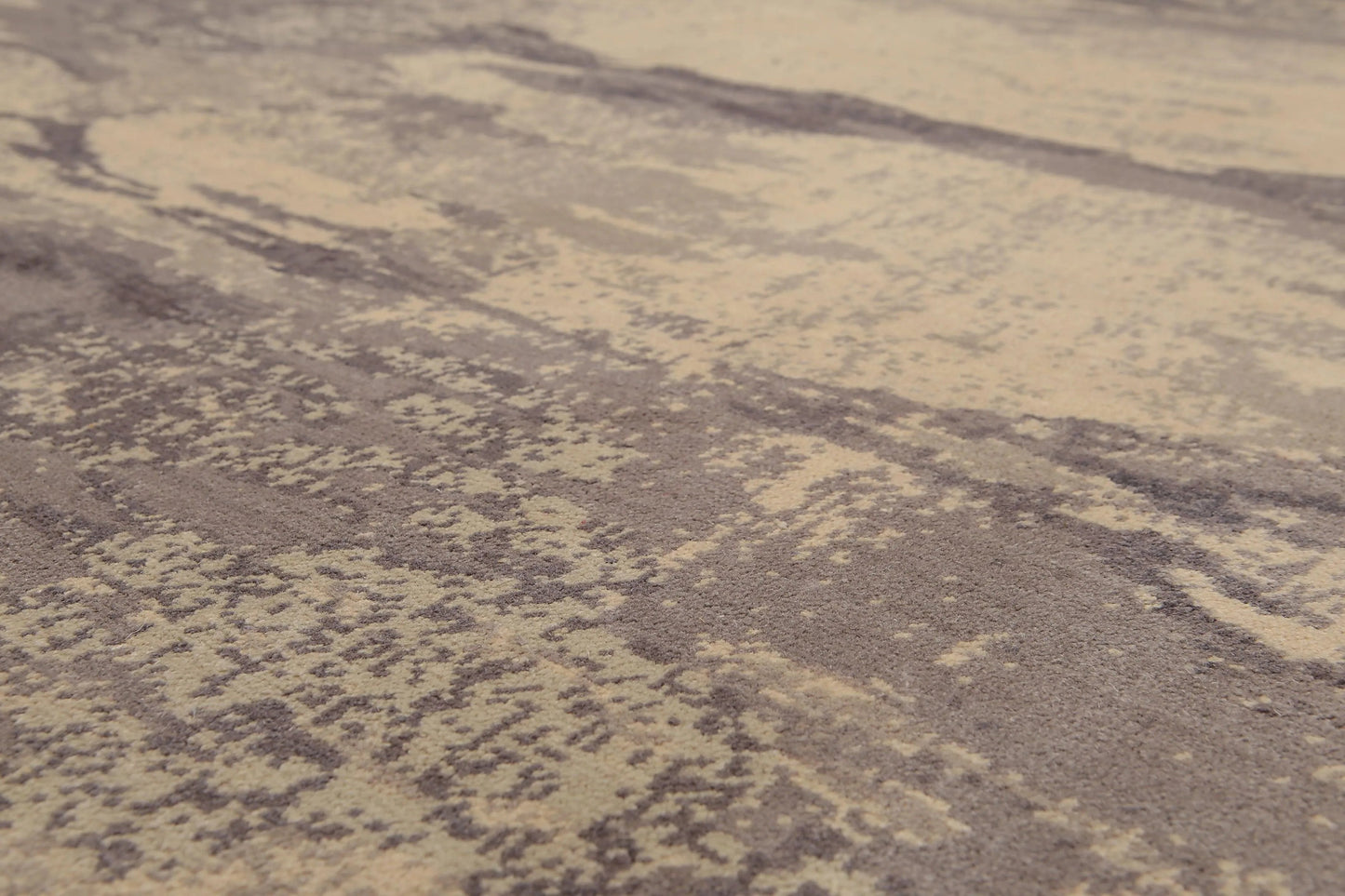 6' x 9' Hand Knotted Designer Grunge/Distress Look Wool Area rug Beige-2