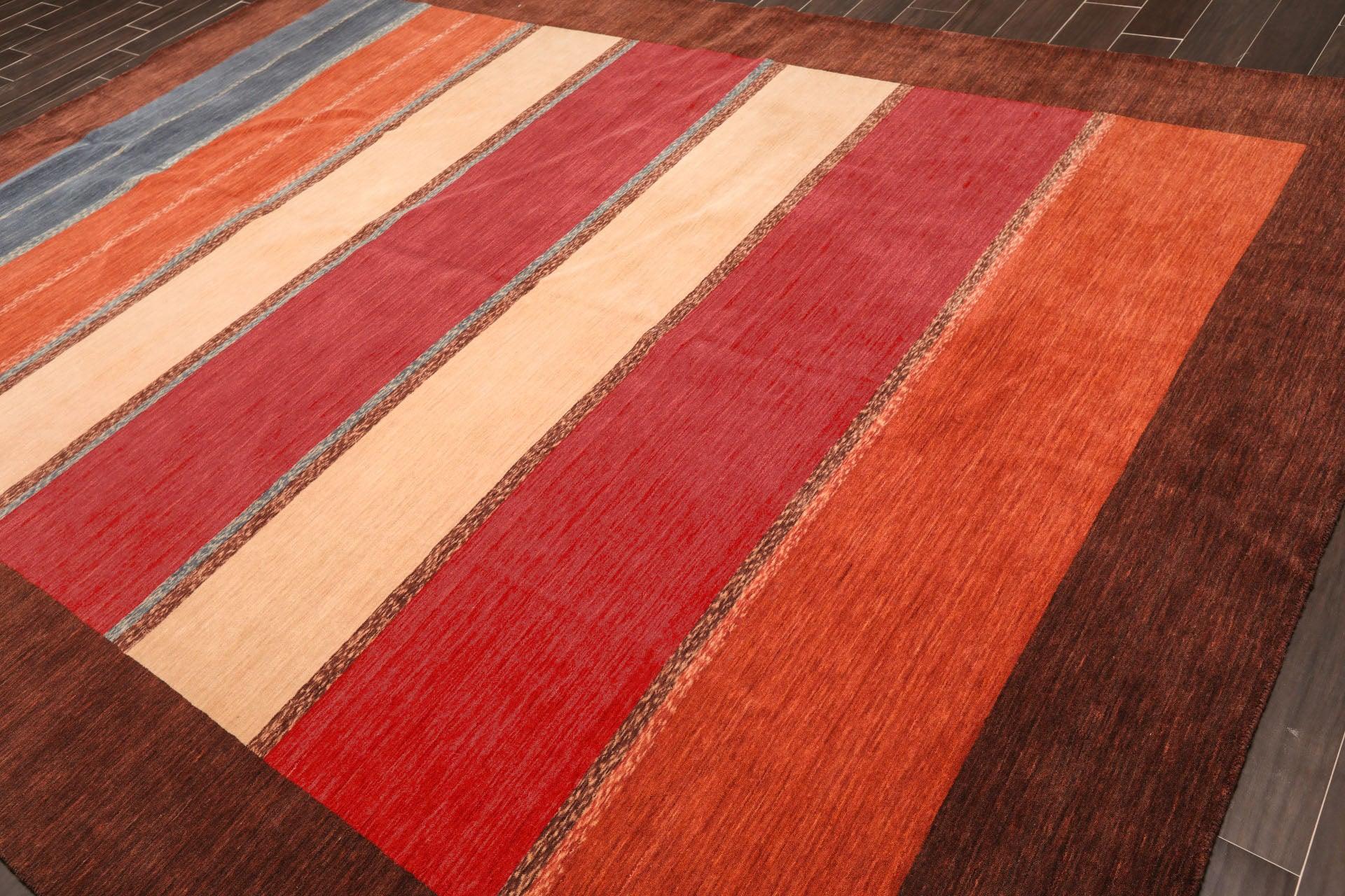 8'11" x 12' Hand Knotted Wool Oriental Area Rug Contemporary Brown-2