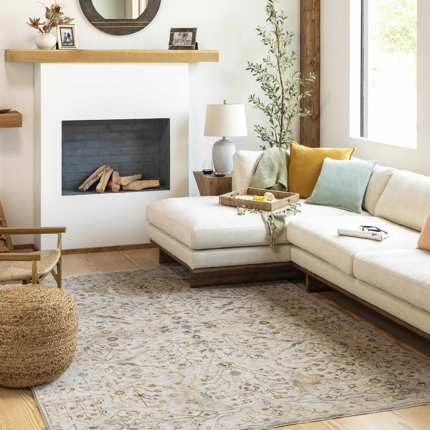 Kabungahan Oushak Style Floral Rug-3