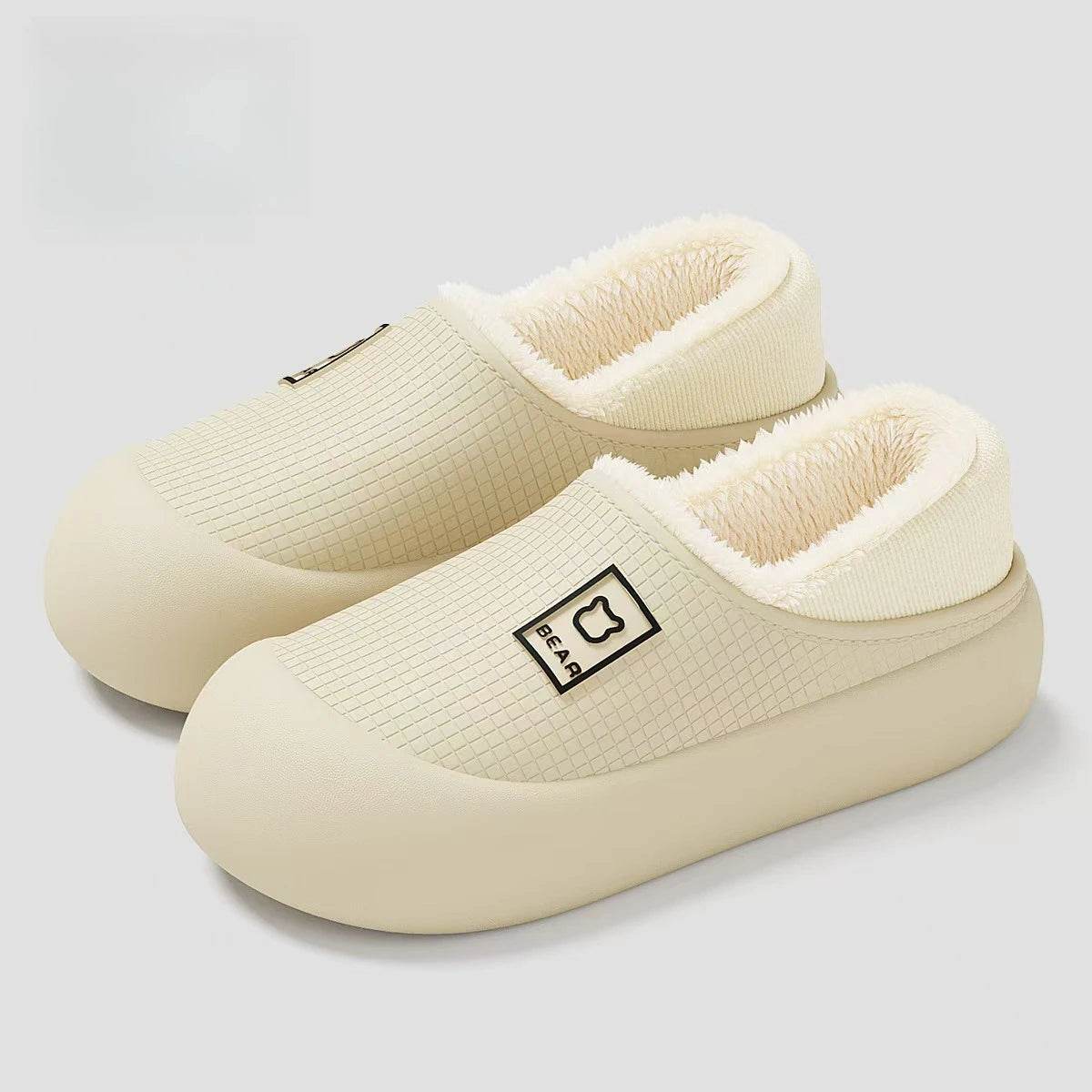 Winter Plush Slippers Soft Fleece Lining, Cushioned EVA Sole & Non-Slip TPR Grip Cozy Indoor Outdoor Home Slip-Ons for All Seasons
