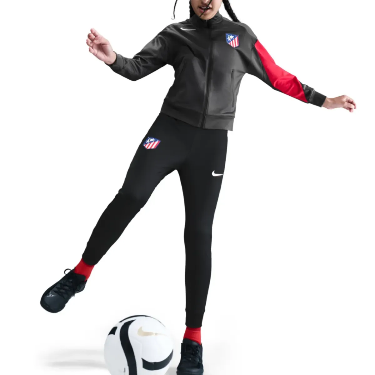Kids - grey Atletico Madrid UCL presentation tracksuit 2025/26 - Nike-3