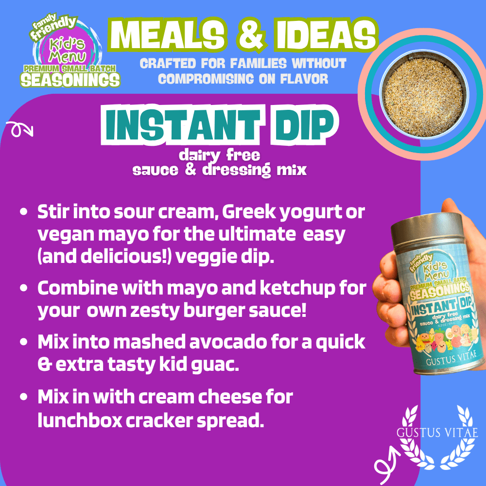 Kid’s Menu: Instant Dip: Dairy-Free Sauce & Dressing Mix-2