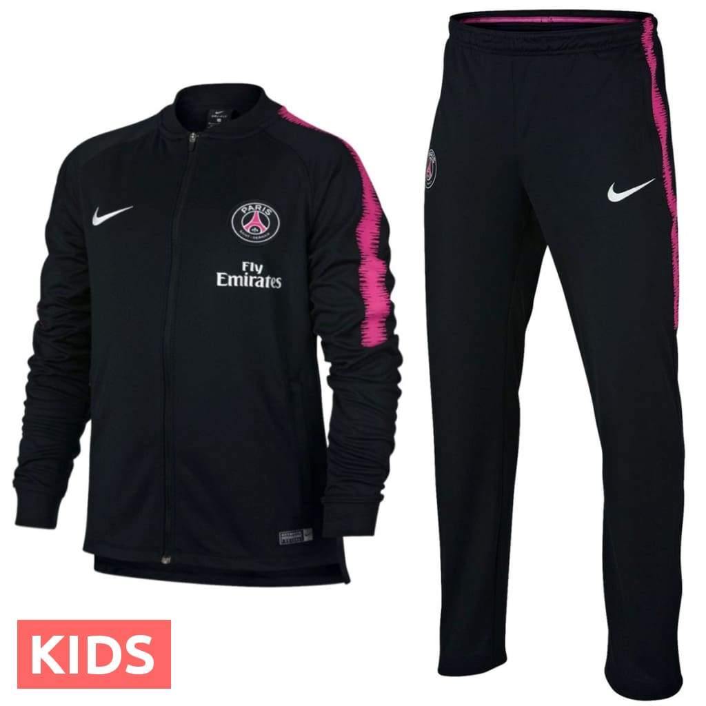 Kids - Paris Saint Germain black presentation soccer tracksuit 2018/19 - Nike