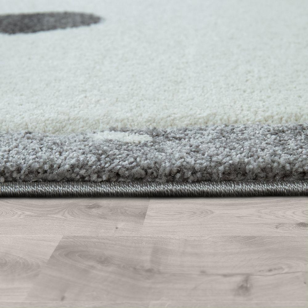 Kids Room Rug Cute Snow Bear 3D In Grey White-1