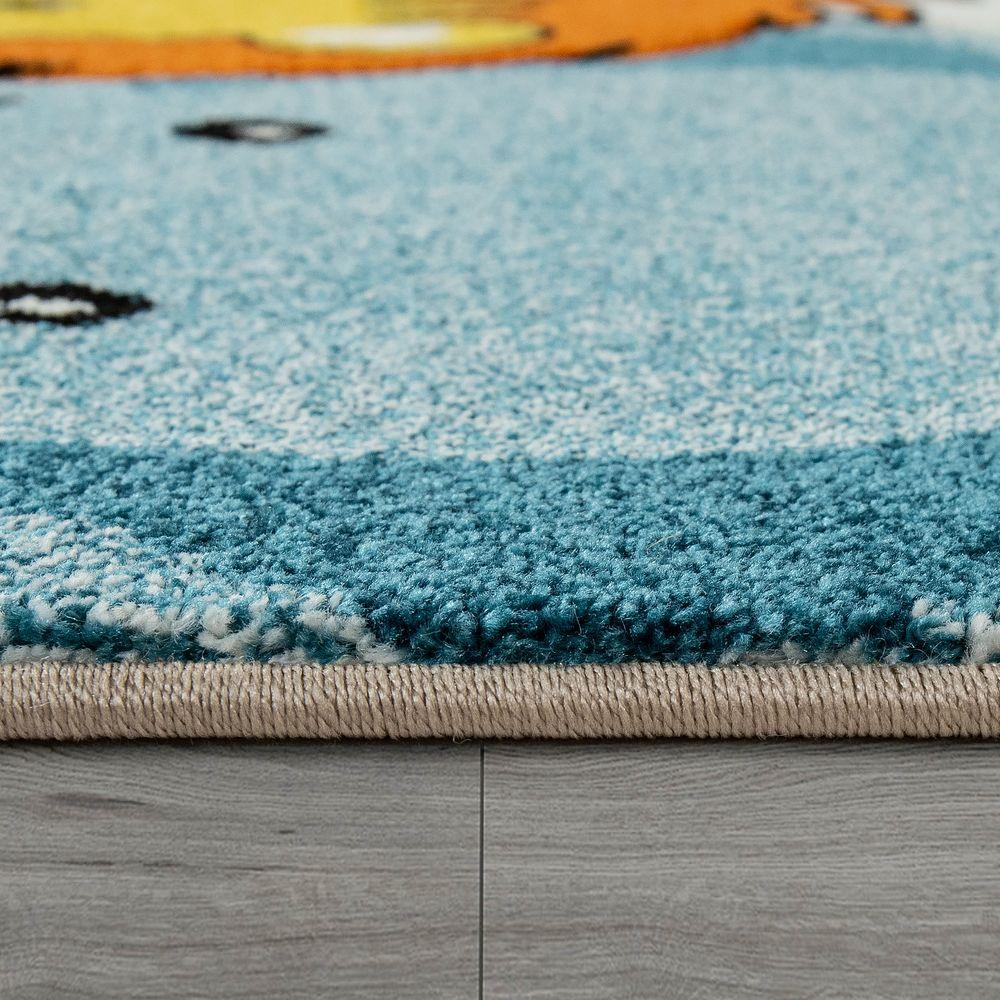 Kids Room Rug Lilo Cute Zoo Animals with 3D Effect - Cream Colorful-1
