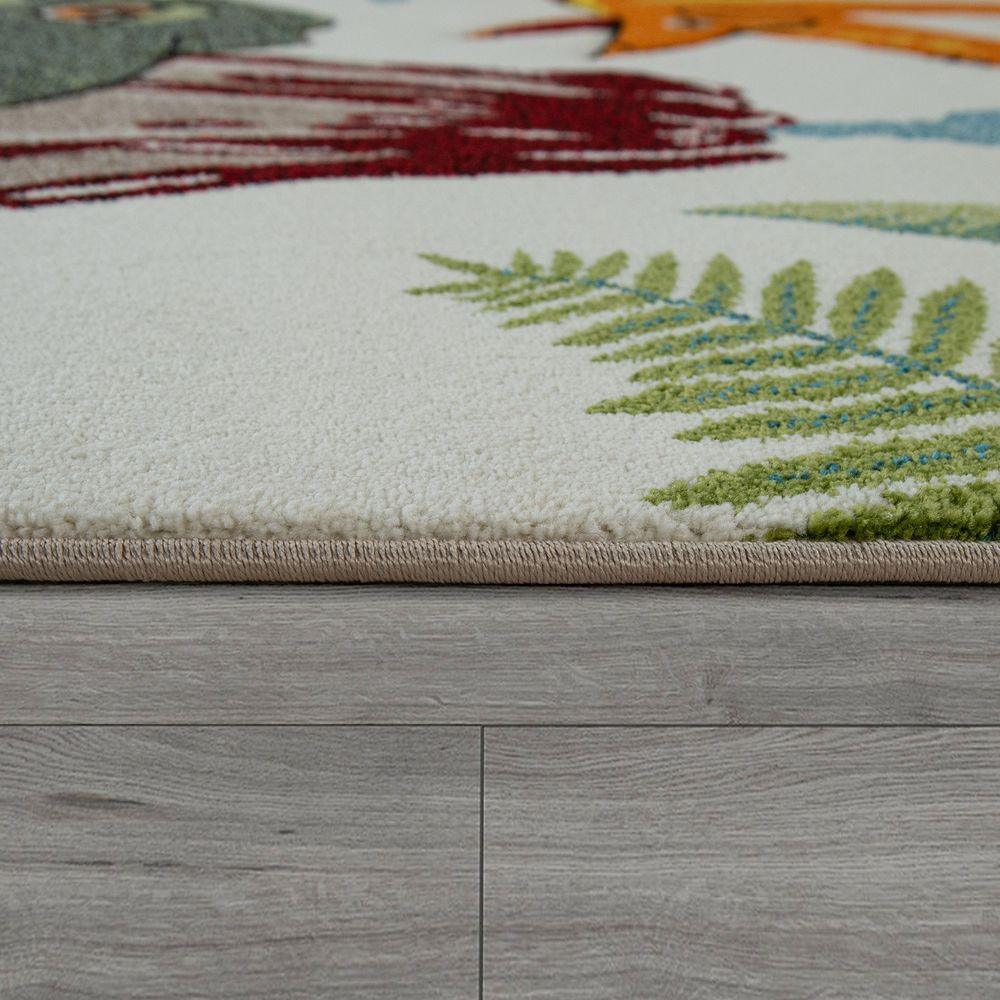 Kids Room Rug Dinosaur Jungle Volcano 3D in Green-1
