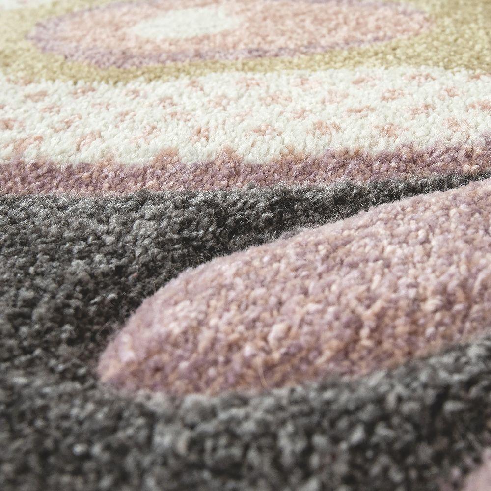 Kids Room Rug Pink Butterflies and Check Pattern-2
