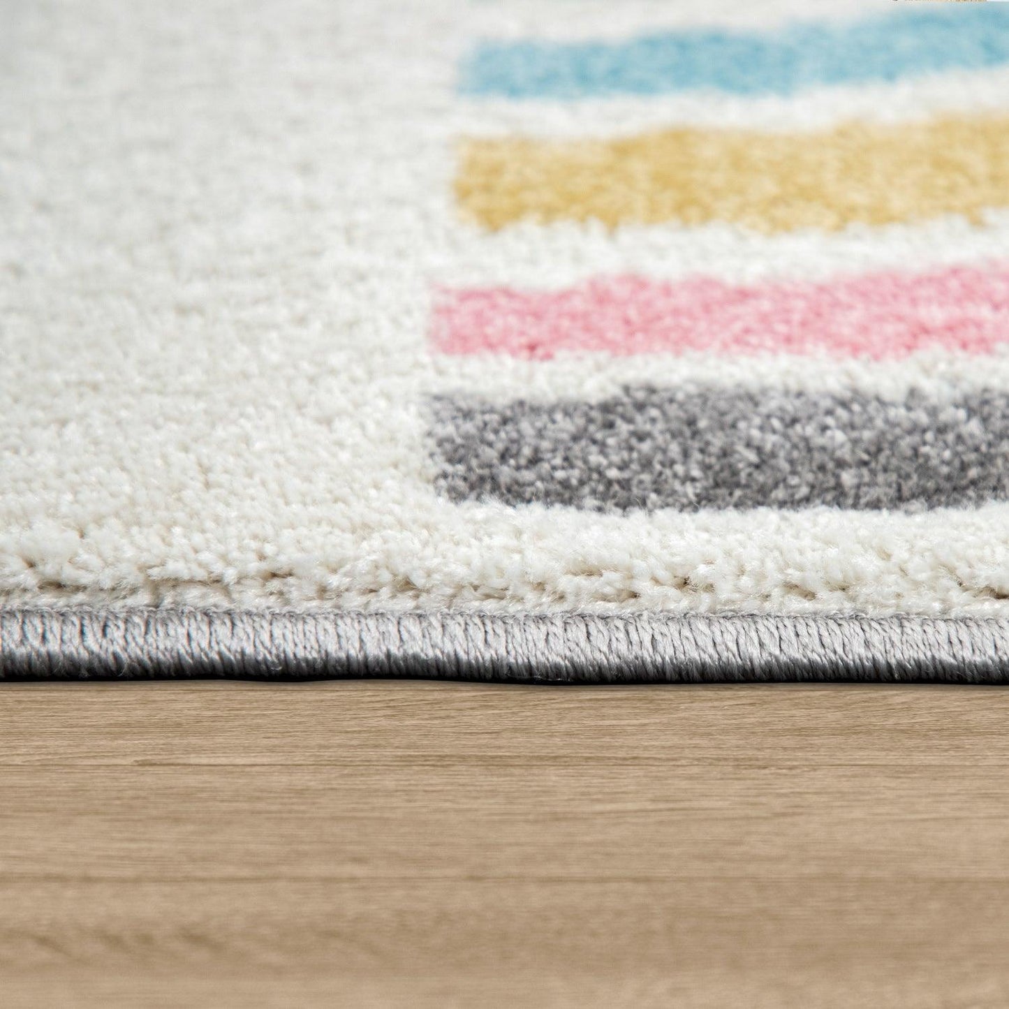 Kids Rug Cosmo with Rainbow & Clouds in Colorful Pink-2