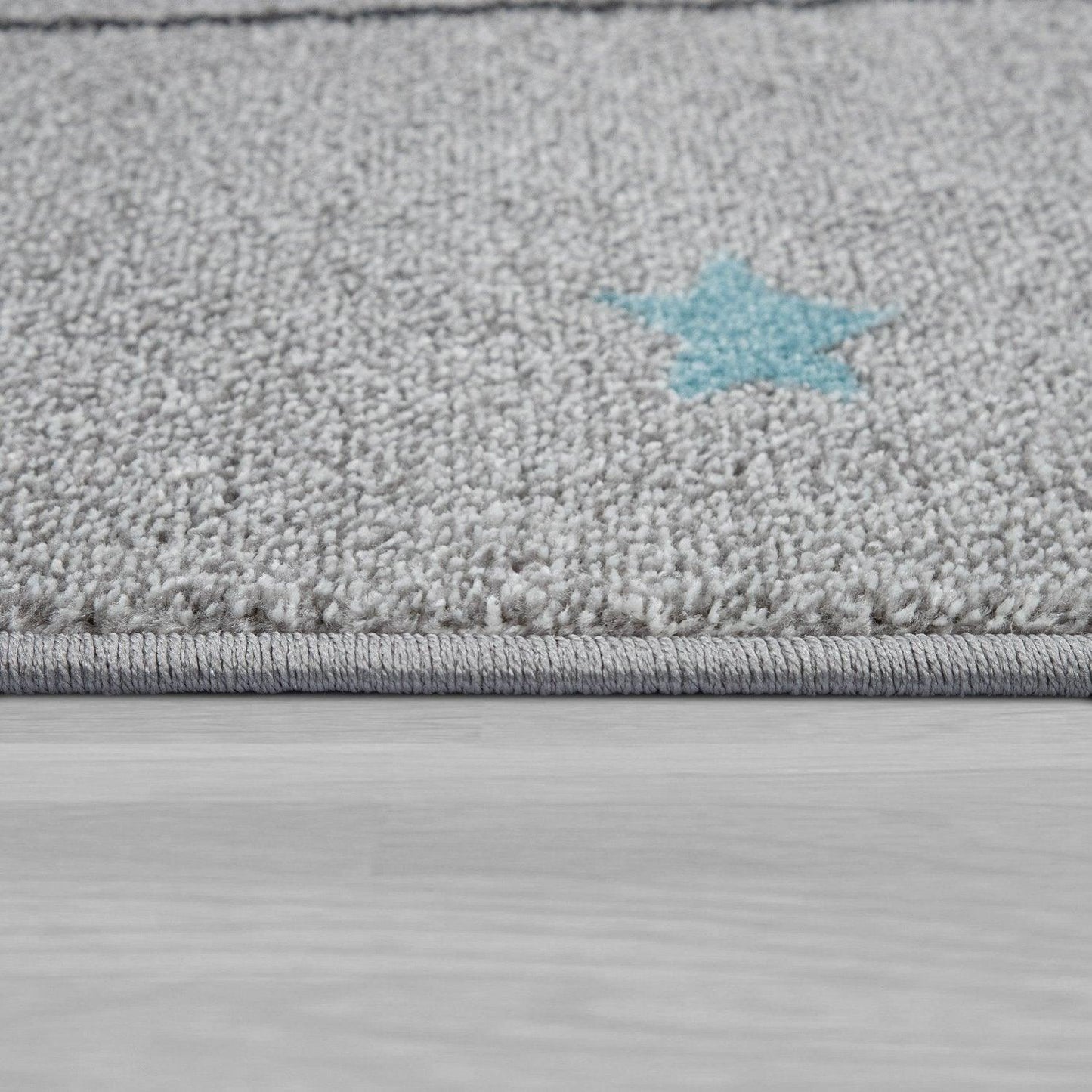 Kids Rug Nino Cute Elephant for Nursery in Grey-1