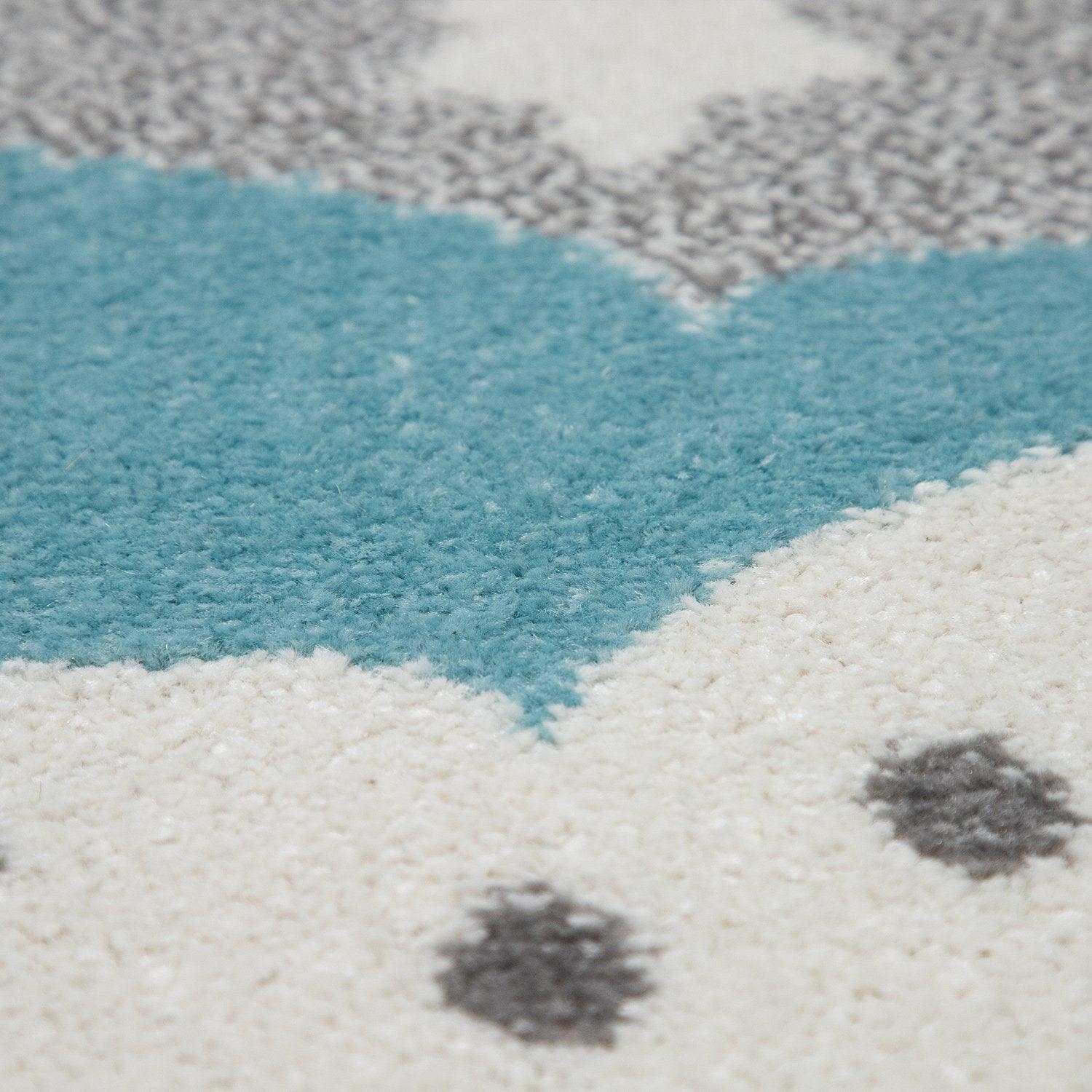 Kids Rug Nino Cute Elephant for Nursery in Grey-3