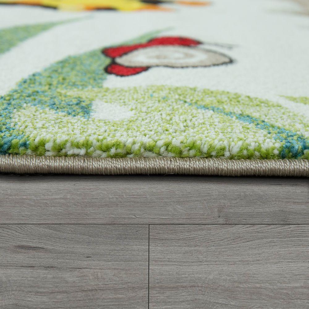 Kids Rug Jungle Animals Giraffe Lion Tiger Zebra Beige Cream-1