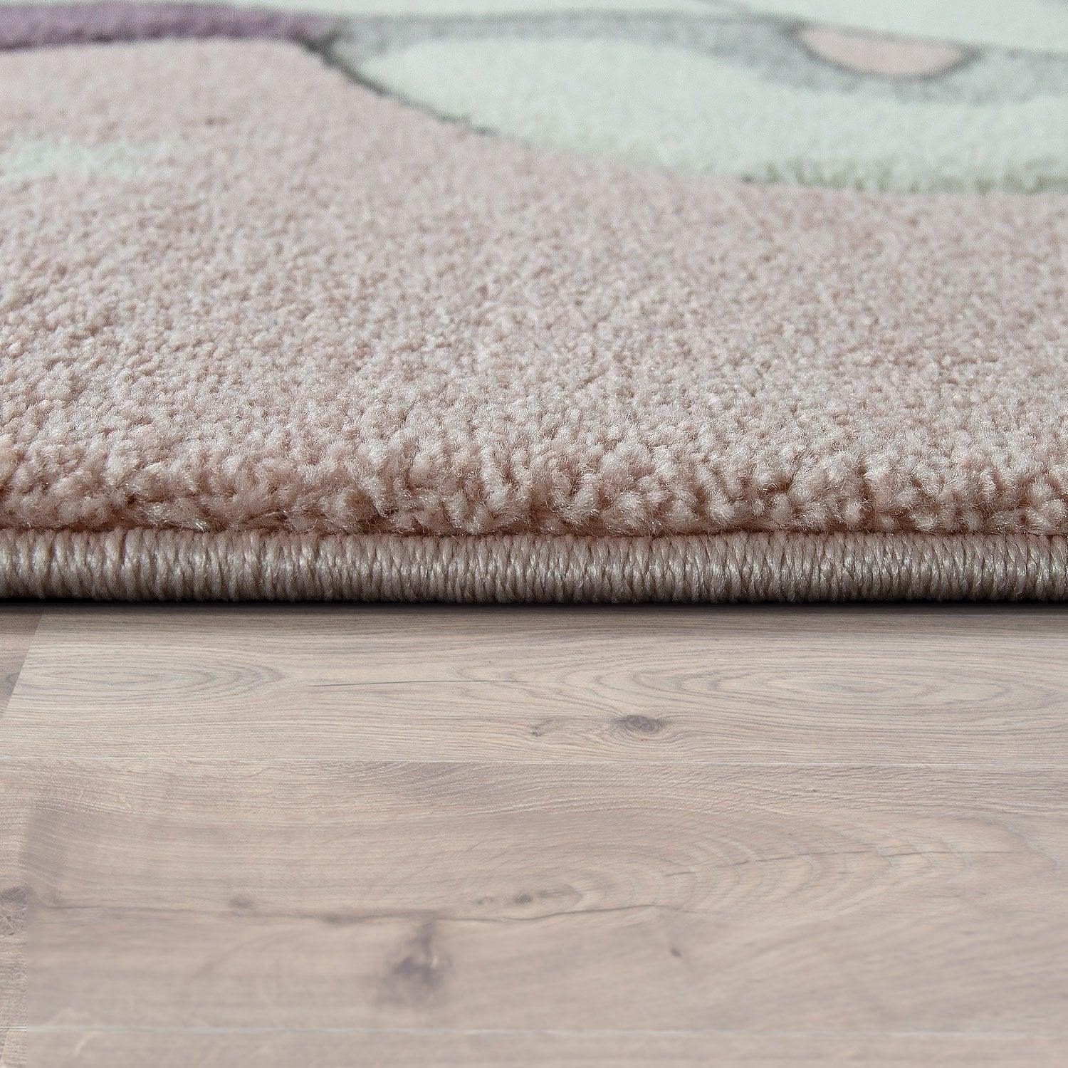 Kids Rug Rainbow Unicorn Pastel Pink-1