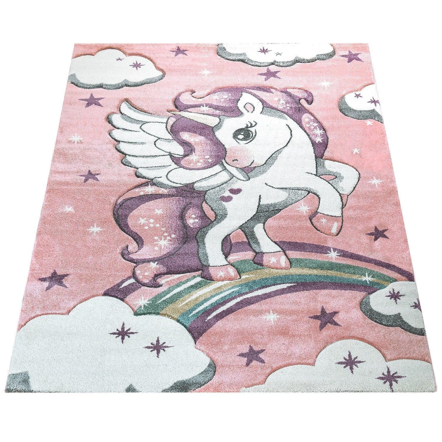 Kids Rug Rainbow Unicorn Pastel Pink-4