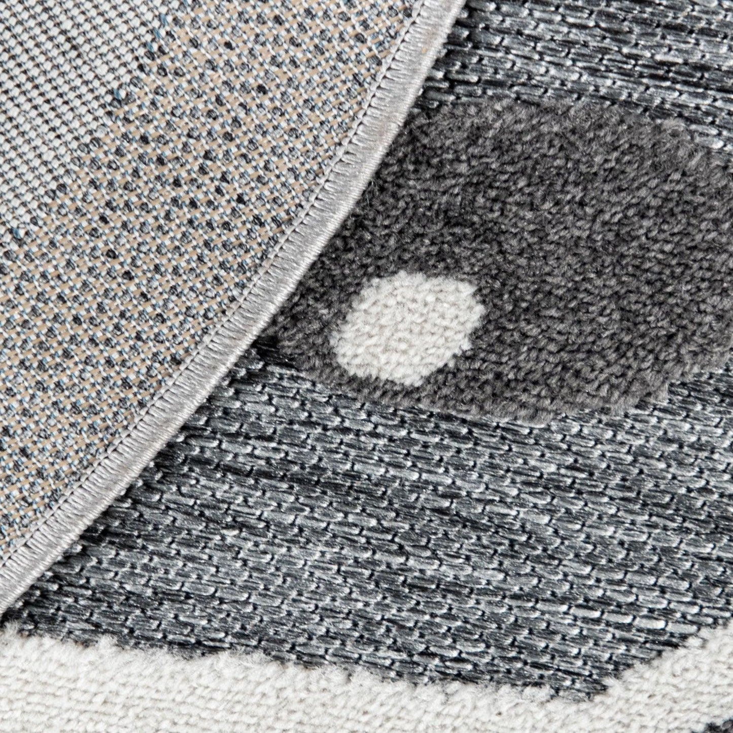 Kids Rug Tweet with Lion Face Round Play Mat in Grey-4