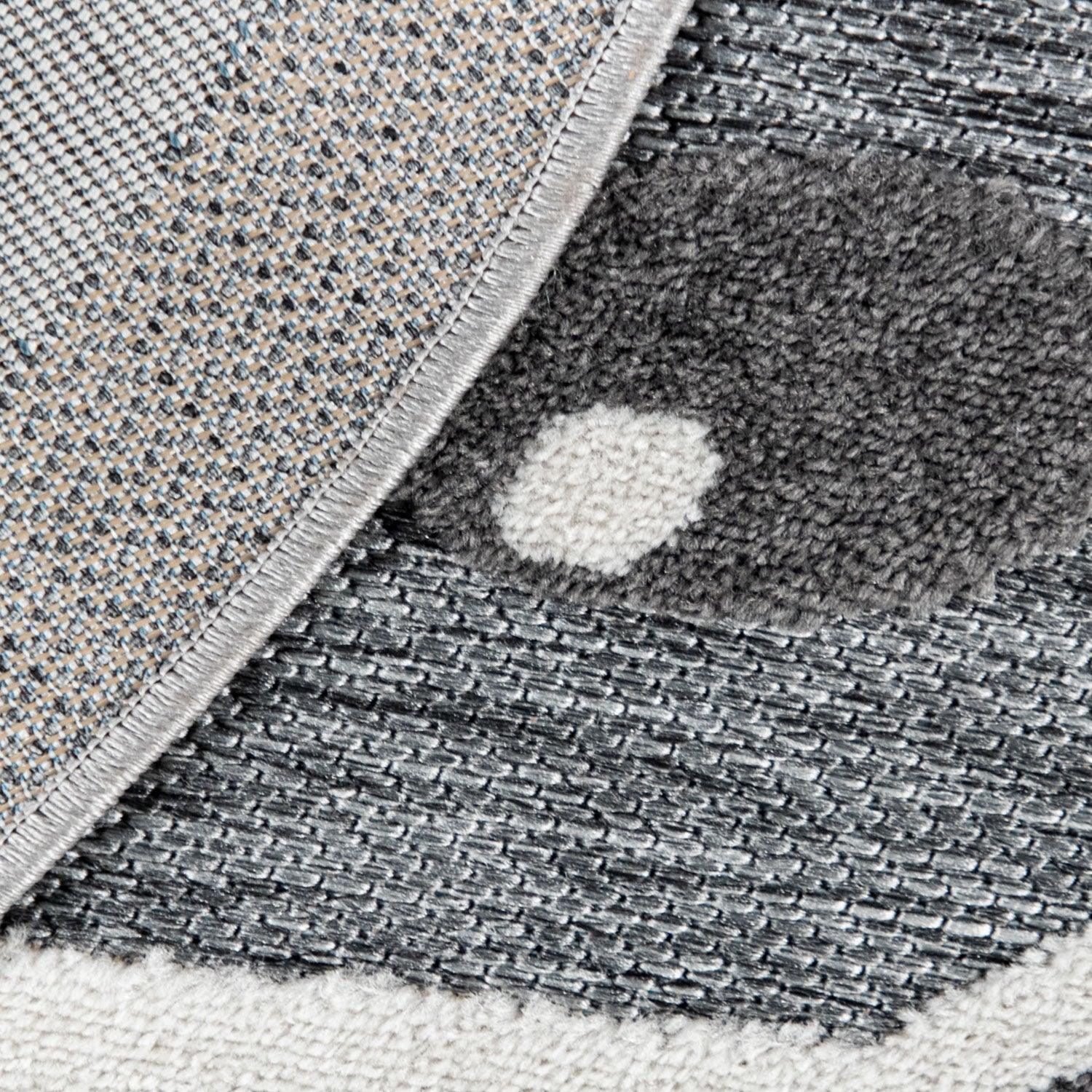 Kids Rug Tweet with Lion Face Round Play Mat in Grey-4