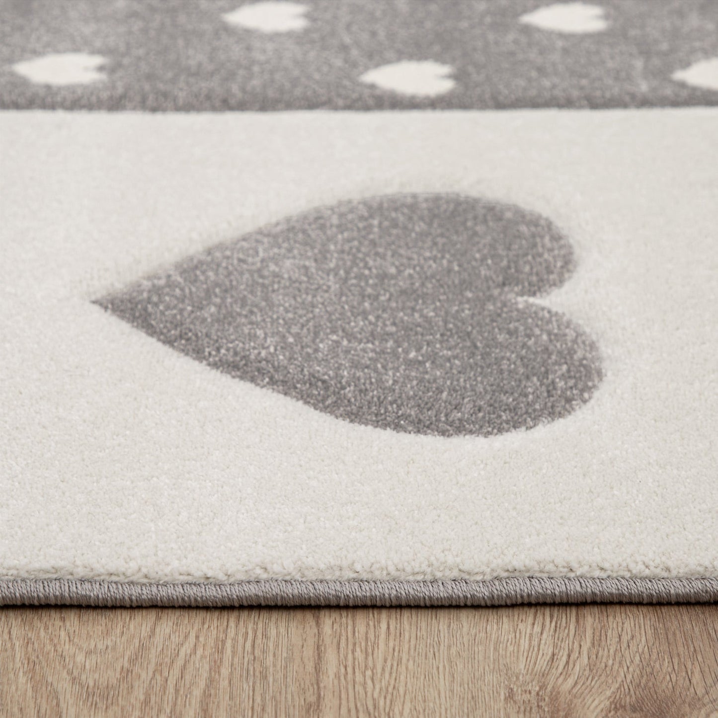 Kids Rug Dots Hearts Crowns Checked White Pink Pastel-3
