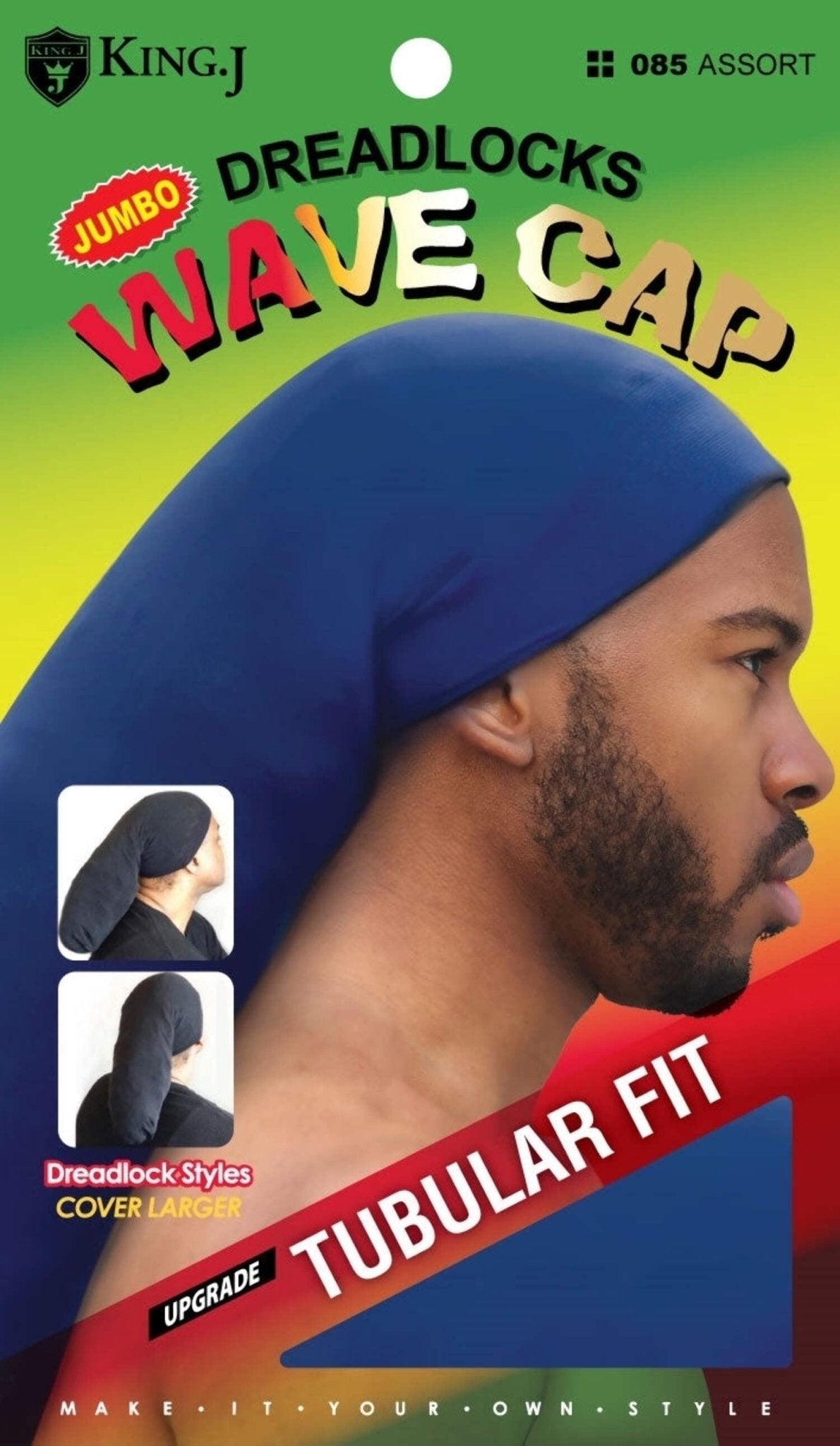 King J Dreadlocks Wave Cap Jumbo Size 086 Black