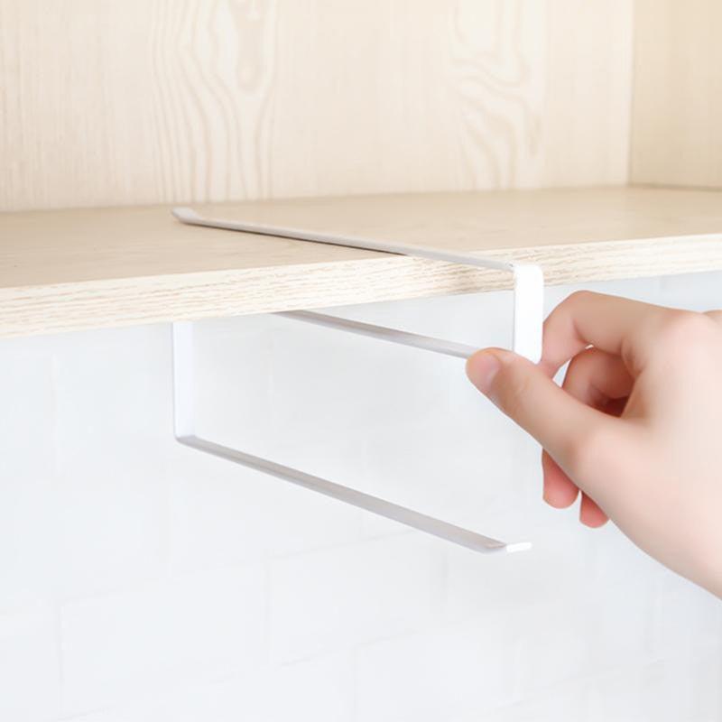Kitchen Bathroom Toilet Paper Holder Tissue Storage Organizers Rack Roll Paper Holder Hanging Towel Holder Home Durable Roll Paper Towel Rack For Kitchen Bathroom Toilet Pantry Decor
