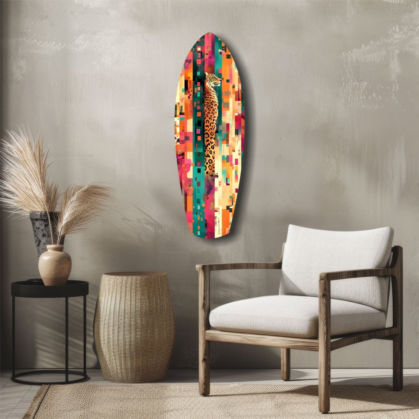 Camouflaged Tiger Glass Wall Art