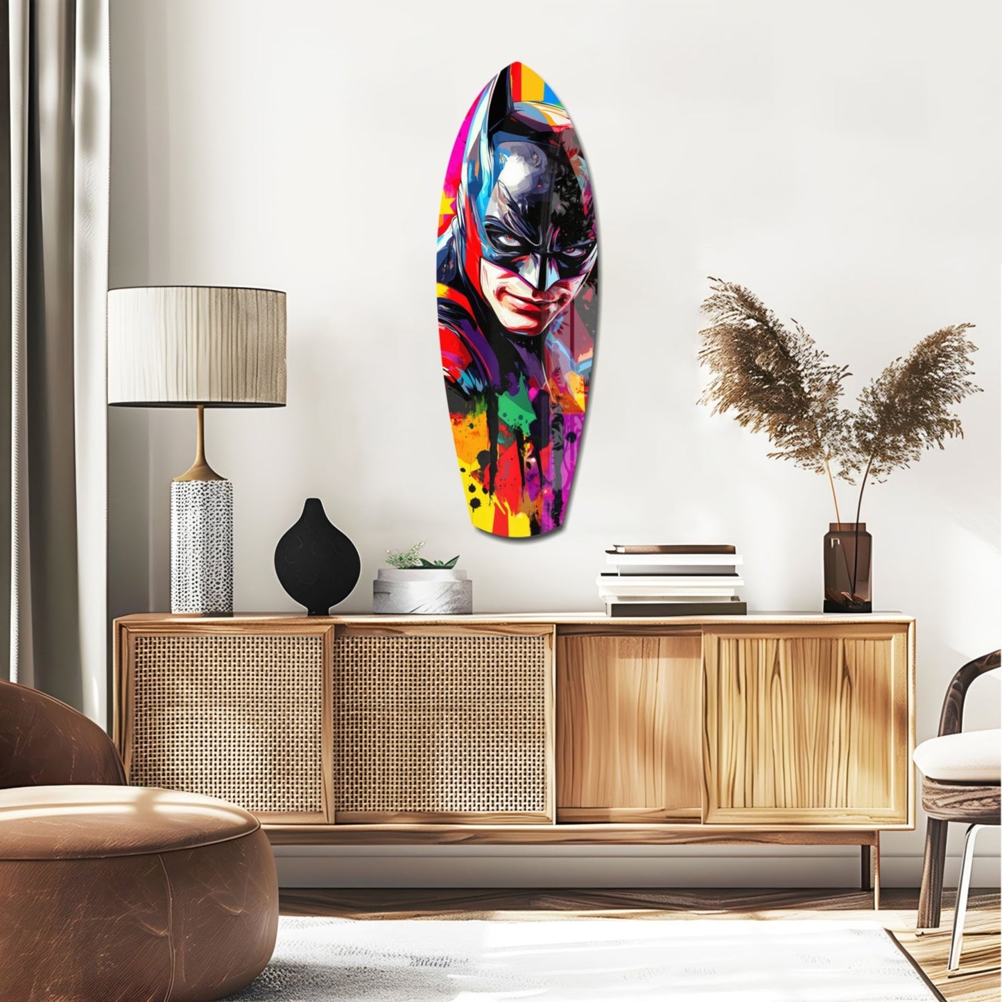 Shadowed Vigilante Glass Wall Art