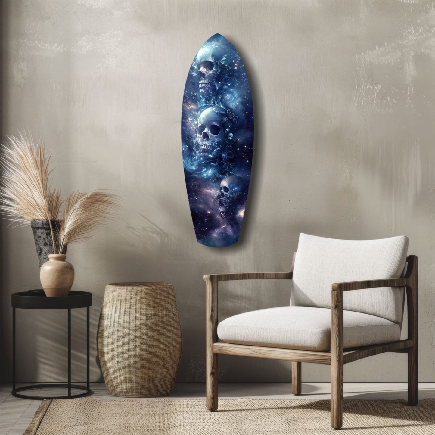 Midnight Skull Nocturnal Shadows Glass Wall Art