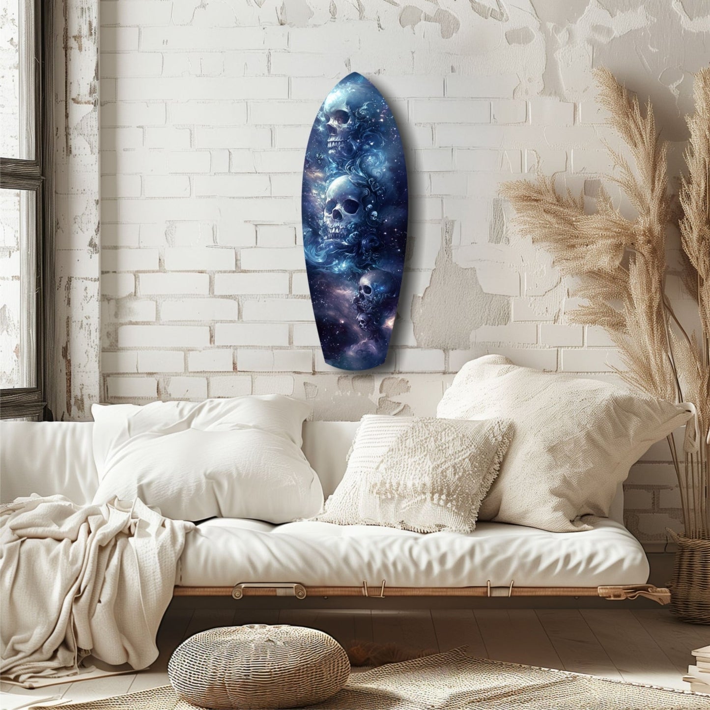 Midnight Skull Nocturnal Shadows Glass Wall Art