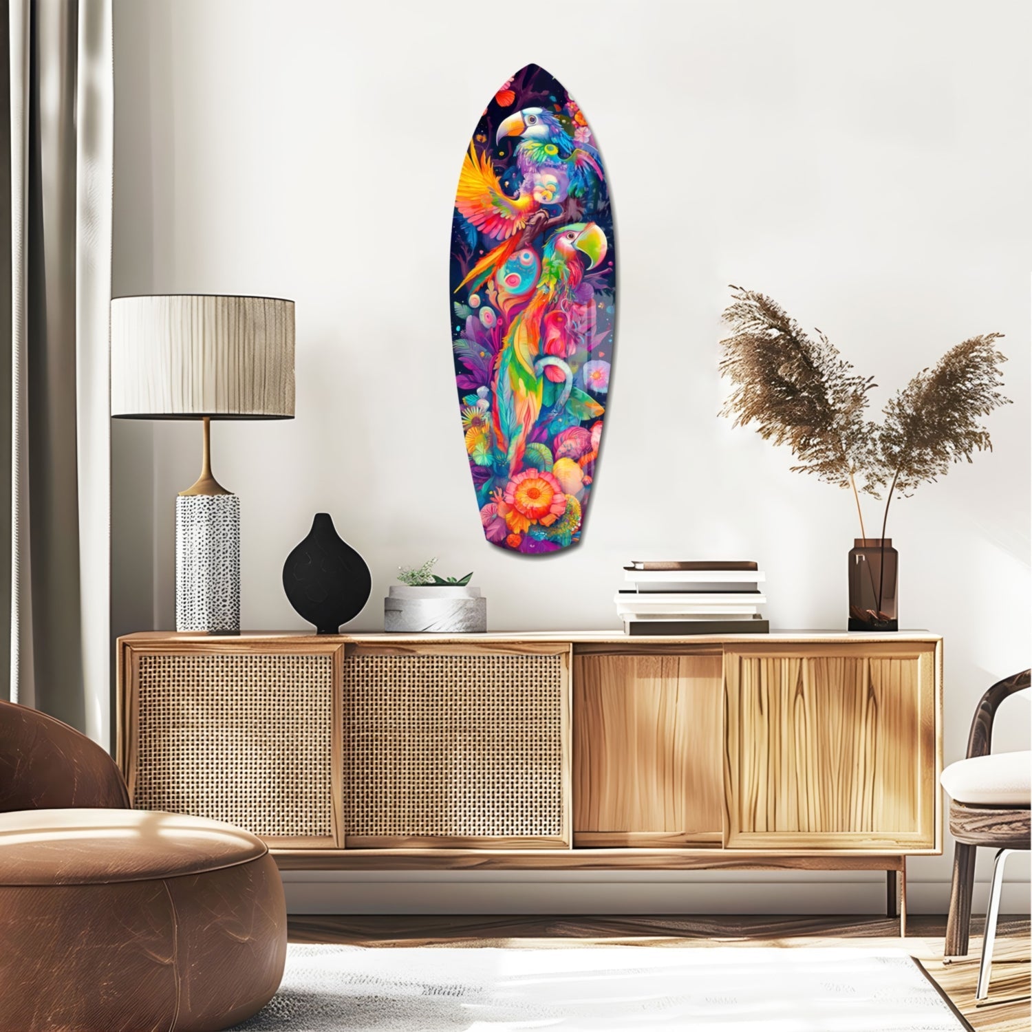 Tropical Symphony Glass Wall Art-1