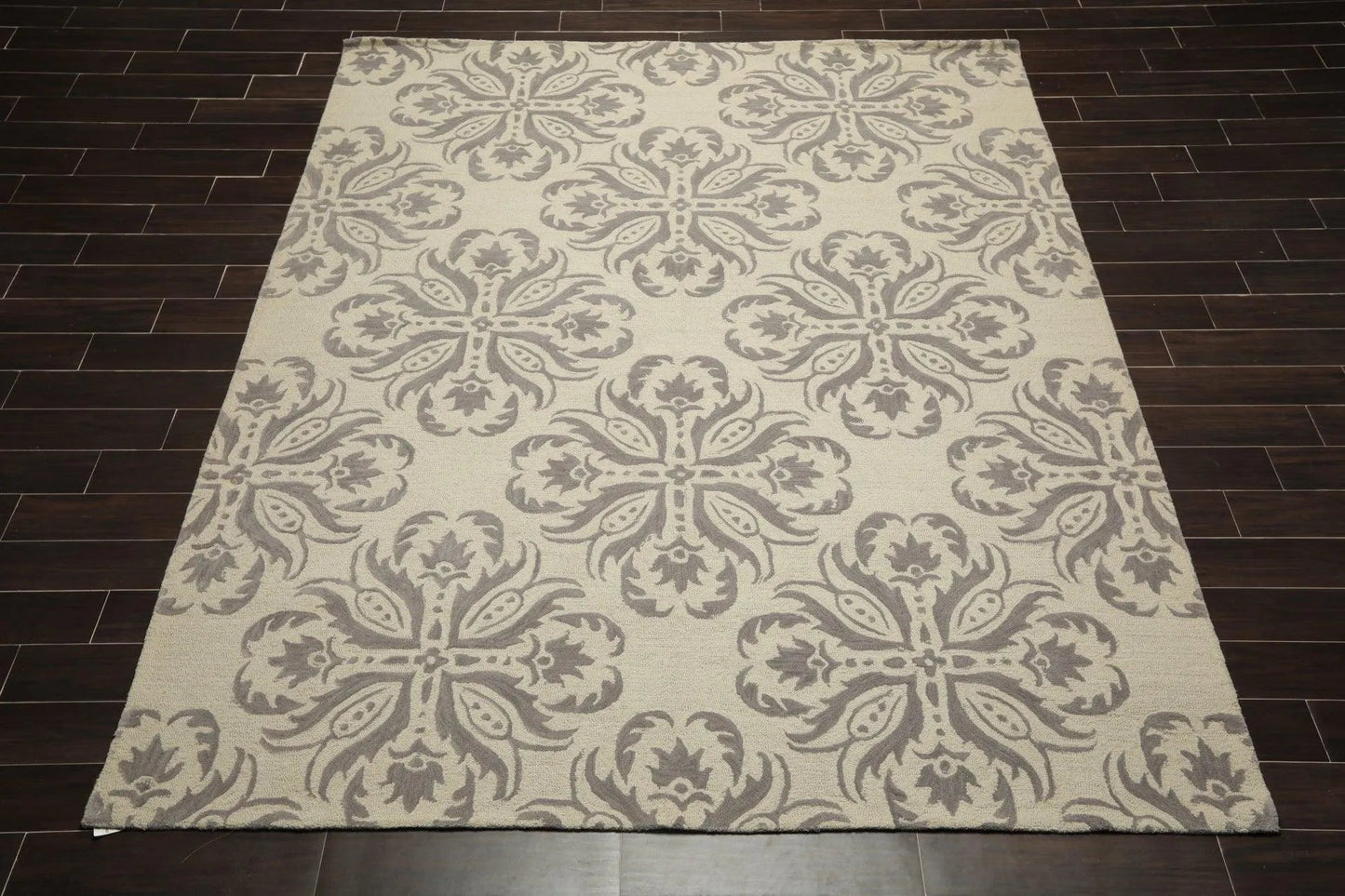 8' x 10' Handmade Wool Loop & Cut Pile Transitional Oriental Area rug Beige-1