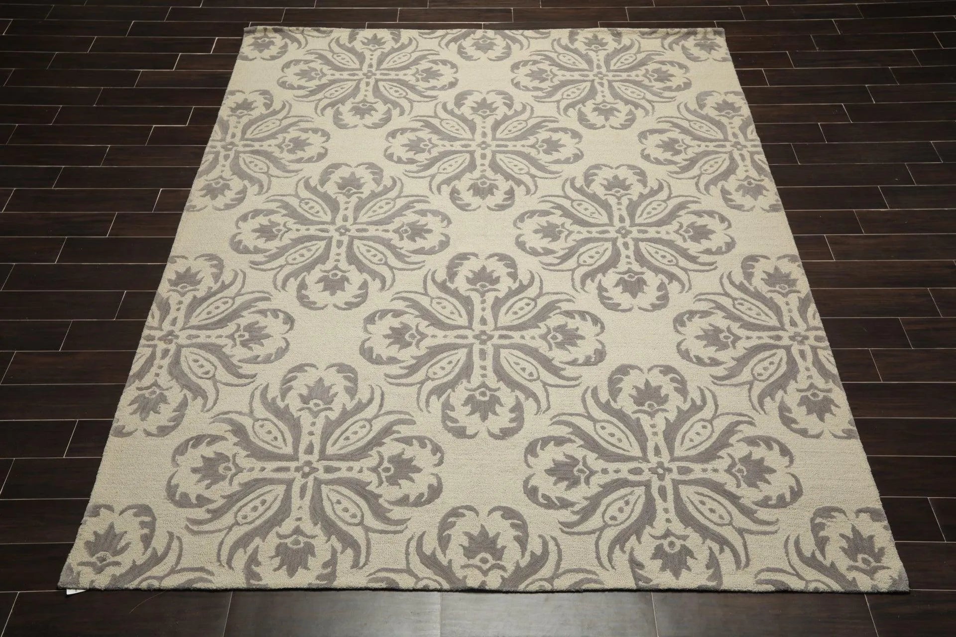 8' x 10' Handmade Wool Loop & Cut Pile Transitional Oriental Area rug Beige-1