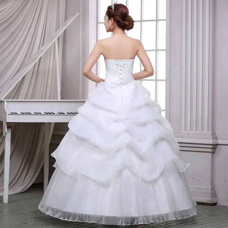 Lace and Beaded Tulle Bride Wedding Dress