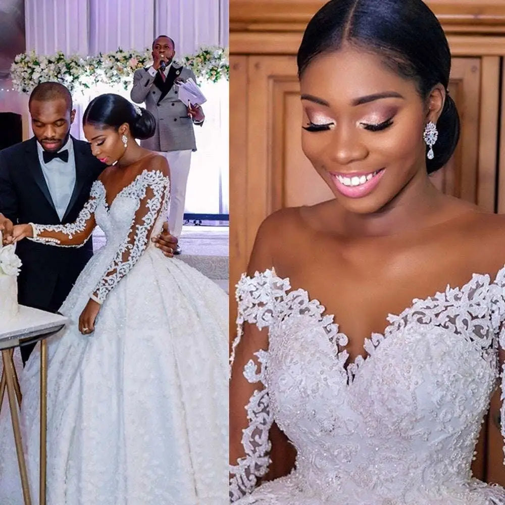 Lace Long Sleeve Custom Wedding Gown