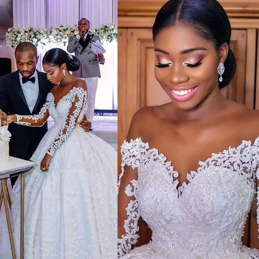 Lace Long Sleeve Custom Wedding Gown