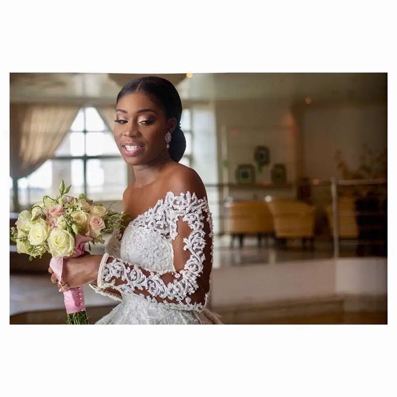 Lace Long Sleeve Custom Wedding Gown
