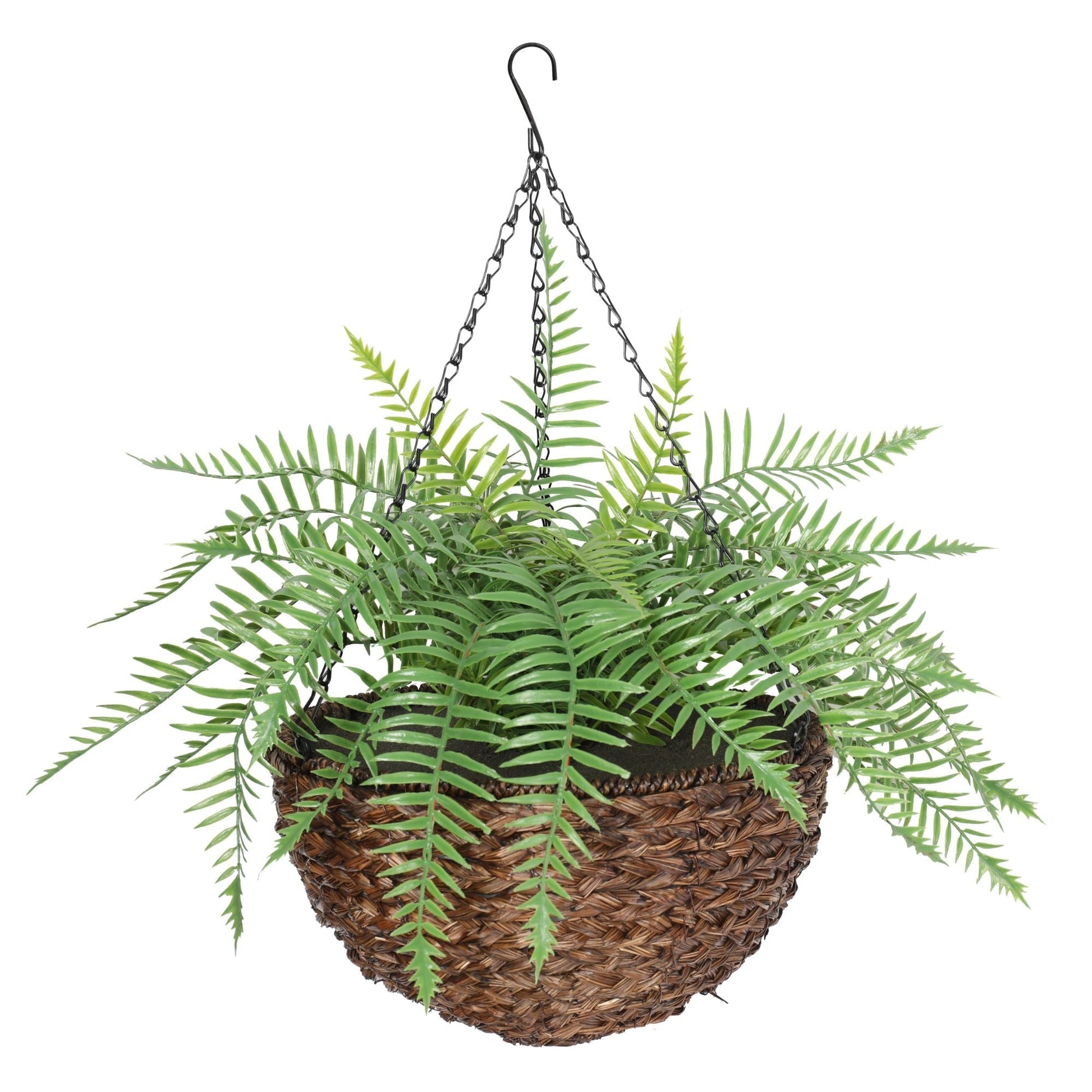 Large Artificial Hanging Basket (Fern Hanging Basket)-2