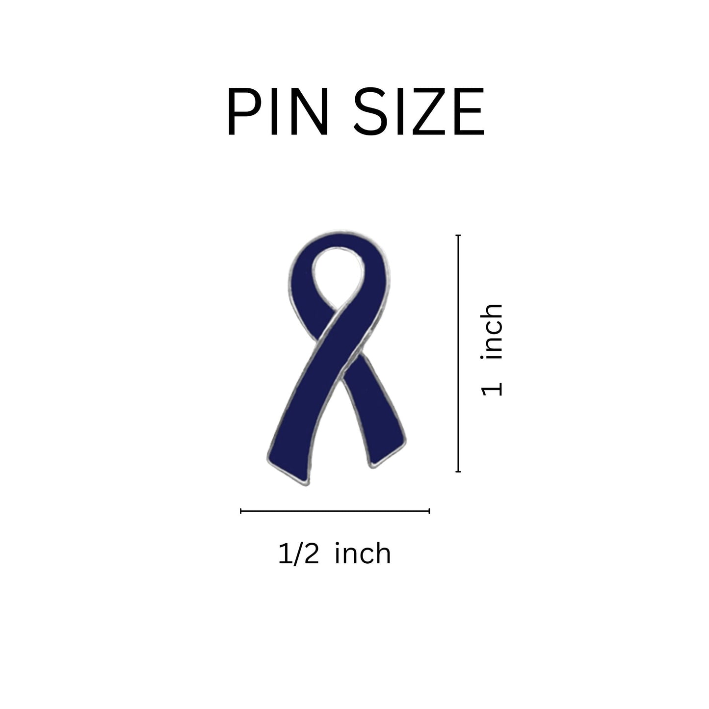 10 Pack Large Dark Blue Ribbon Pins
