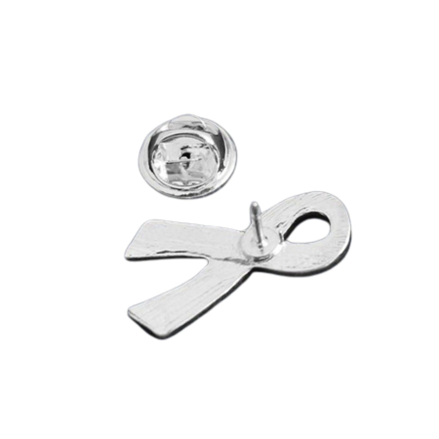 10 Pack Large Flat Gray Ribbon Pins