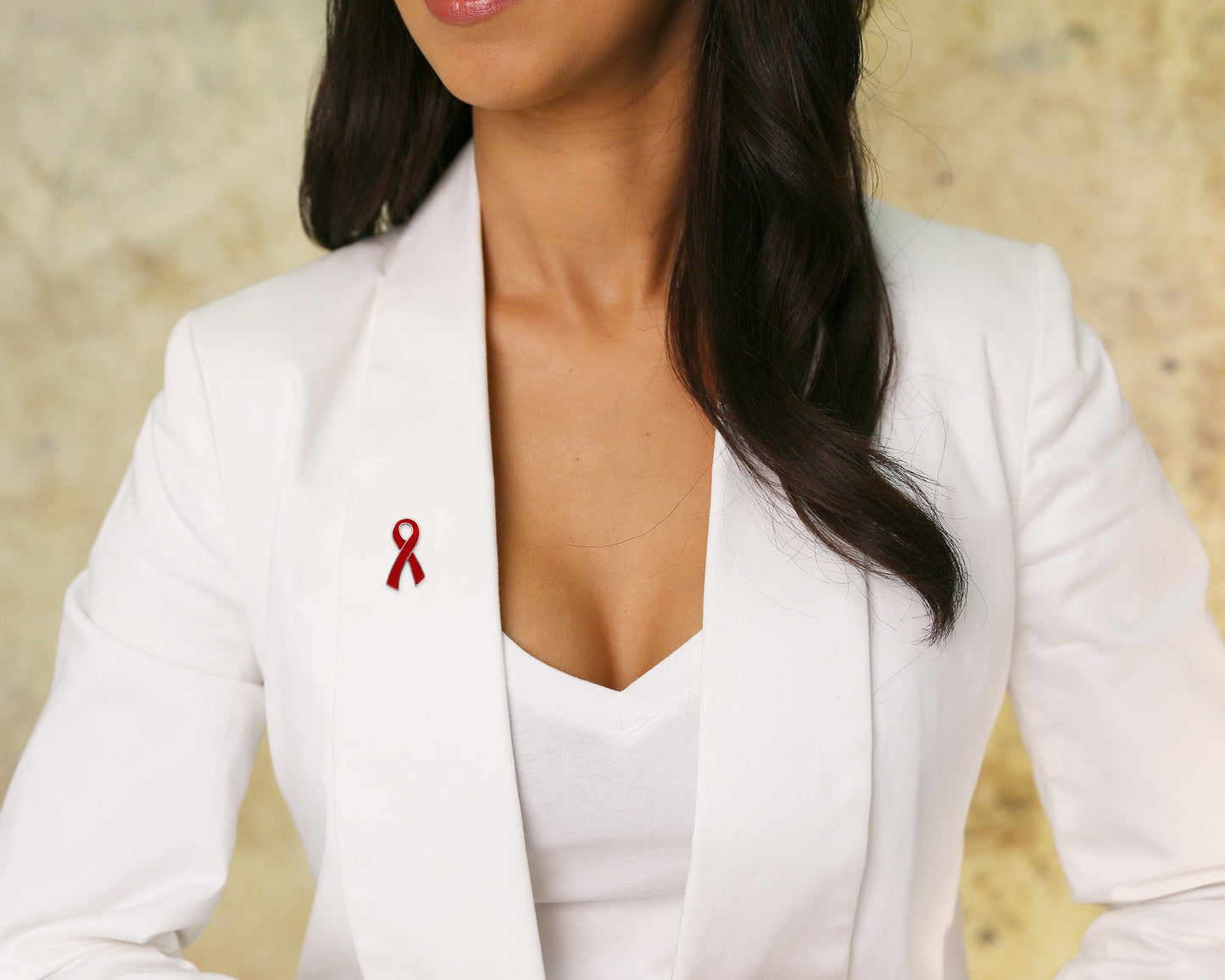 10 Pack Red Ribbon Awareness Pins