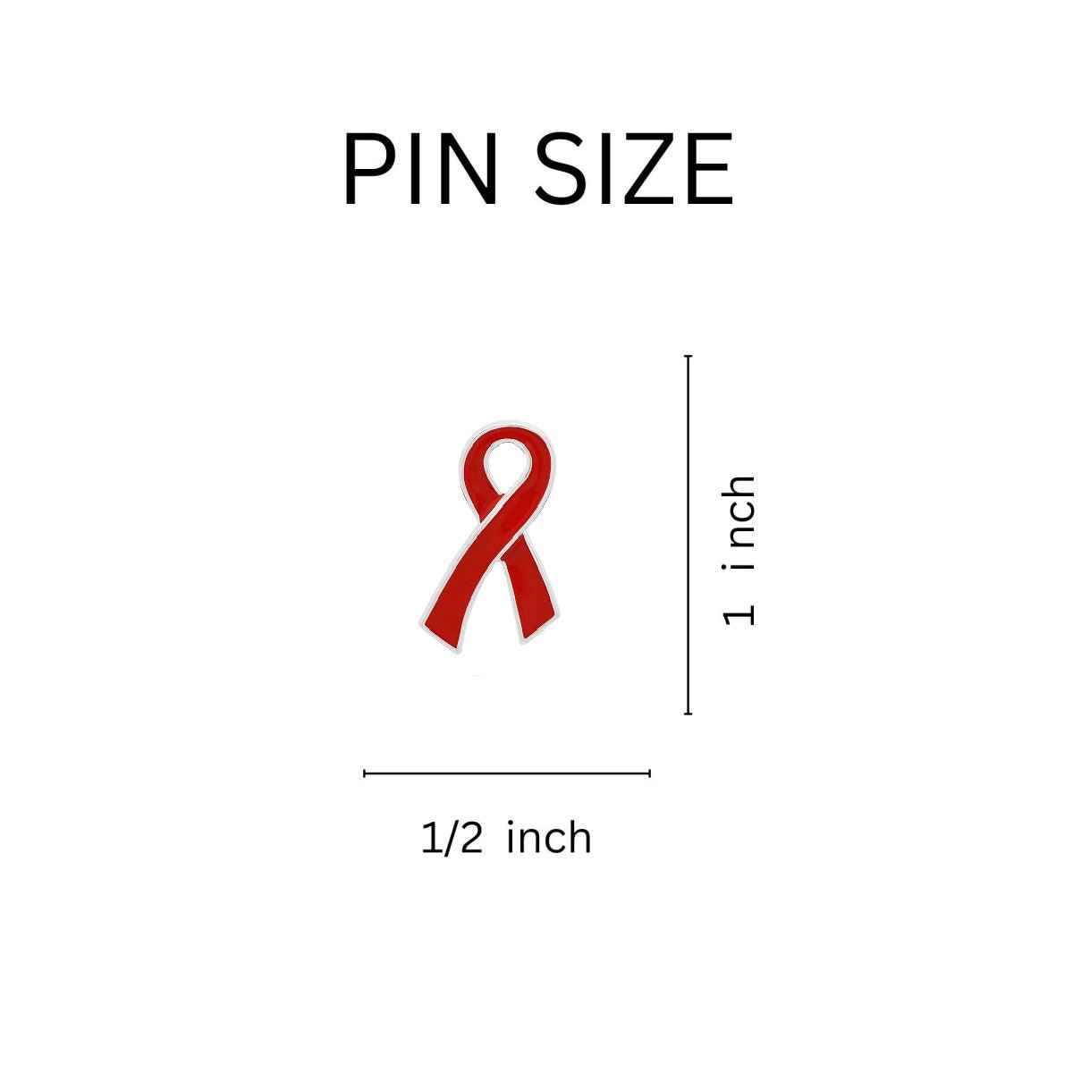 10 Pack Red Ribbon Awareness Pins