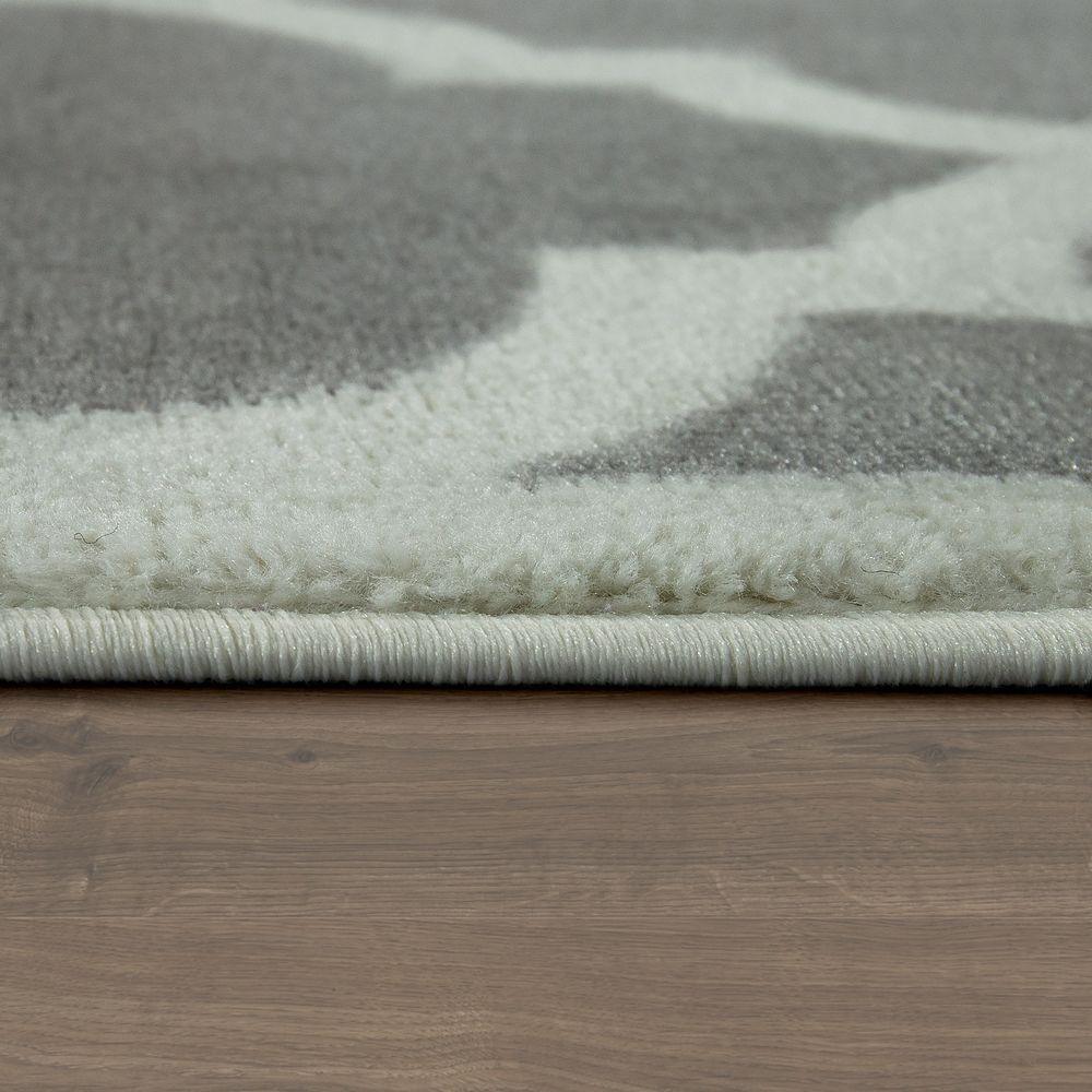 Large Rug Moroccan Pattern Short Pile Rug Modern Trend Grey White-1