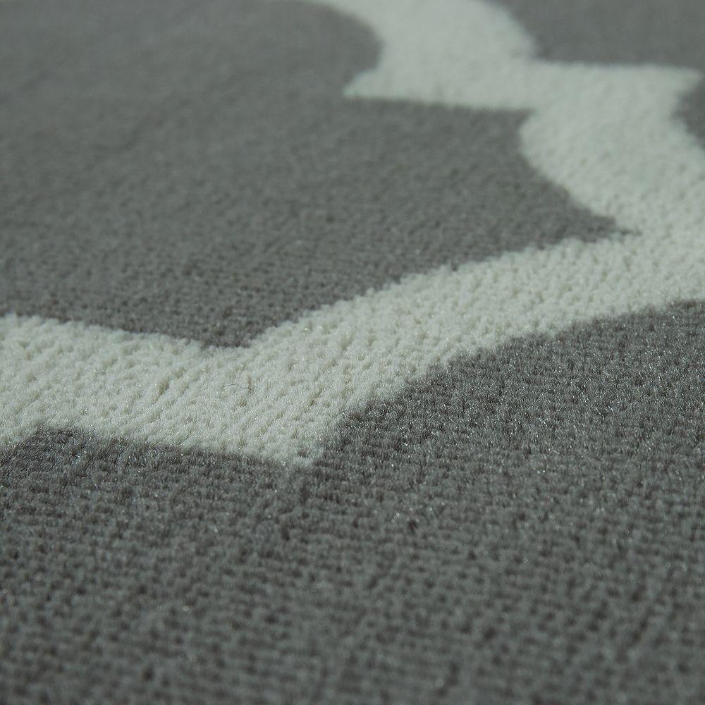 Large Rug Moroccan Pattern Short Pile Rug Modern Trend Grey White-2