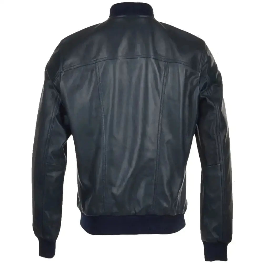 Mens Zinc Leather Bomber Jacket-1