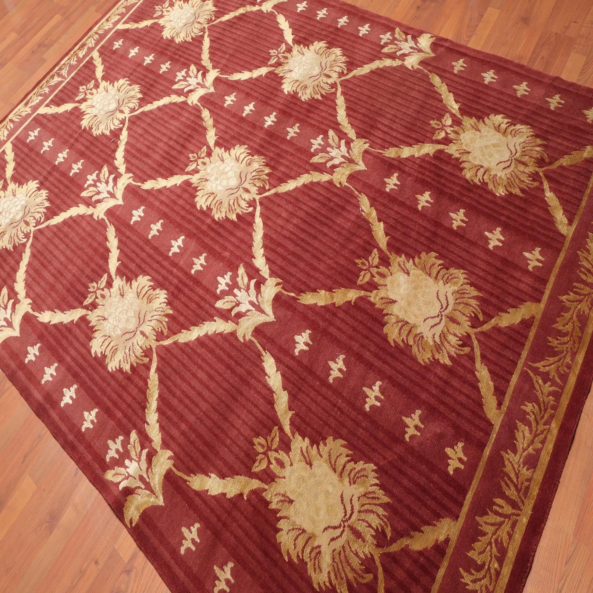 6' x 9' Couristan Hand Knotted Wool & Silk S.fine Damask Tibetan Area Rug Rust-3