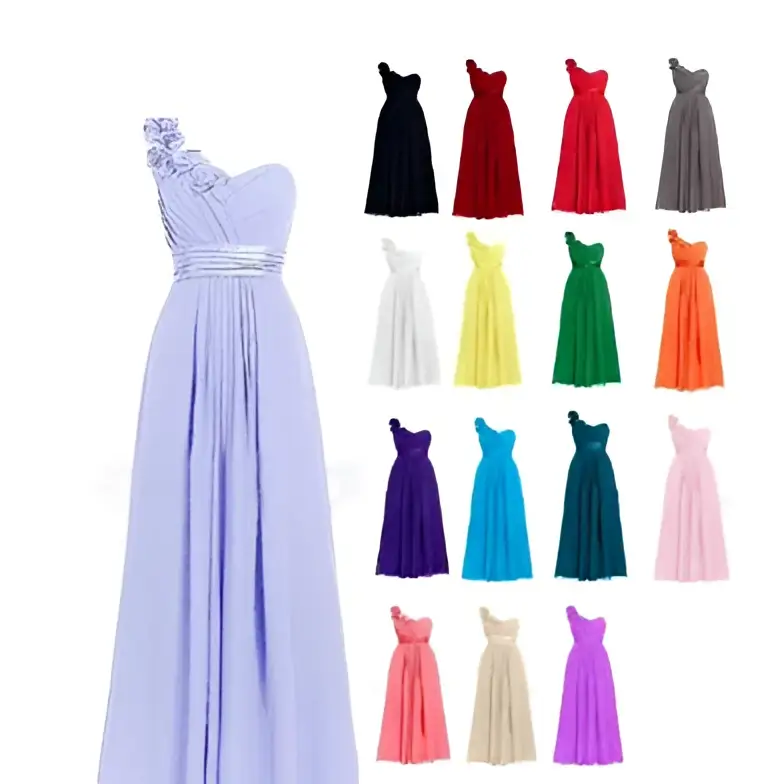 Lavender Multi Colored Slanted Neck Sleeveless Maxi Dress