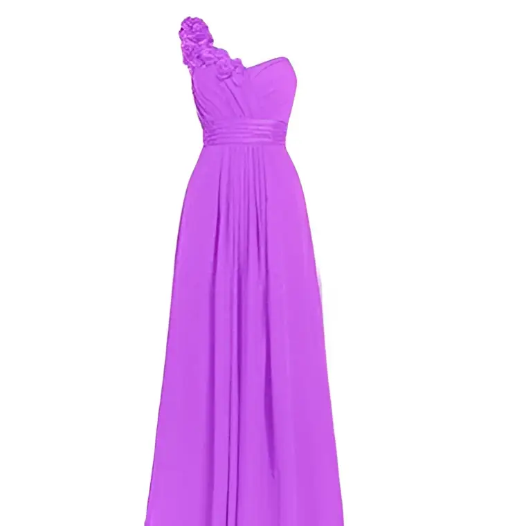 Lavender Multi Colored Slanted Neck Sleeveless Maxi Dress